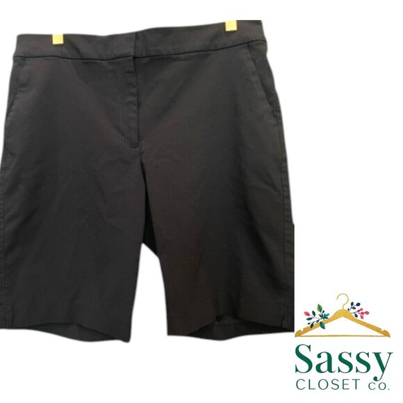 WHITE HOUSE BLACK MARKET – Bermuda Shorts, Black, Sz 10, Excellent - Picture 1 of 5
